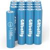 GRbatty 1,2V Batterie Ricaricabili AAA NiMH 1100mAh ad Alta Capacità,Pile Ricaricabili AAA 1200 Cicli Bassa Autoscarica Confezione da 16