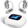 Rainpal Open Ear, auricolari aperti con touchscreen, Bluetooth 5.4, cuffie senza fili con ganci per le orecchie, display interattivo, suono stereo e cancellazione del rumore, per sport e lavoro