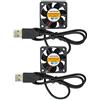 ANVISION 2-Pack 5V 40 mm x 10 mm DC Brushless Ventole di Raffreddamento con cavo USB, Doppio Cuscinetto a Sfera, 2 Pin