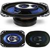 Pyle COPPIA DI ALTOPARLANTI O DIFFUSORI OVALI 4 X 6 10 CM X 15 CM PYLE PL463BL BLU 240 WATT RMS 480 WATT MAX A 3 VIE TRIASSIALI AUTO