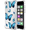 Yerebel Cover per iPod Touch 7 / iPod Touch 6 /Cover carina per iPod Touch 5 Trasparente con bordi flessibili in TPU gomma morbida e silicone Custodia per Apple iPod Touch 5/6 / 7th Farfalla Blu
