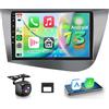 Hodozzy 【4+64G】Hodozzy Carplay Autoradio per Seat Leon 2005-2012, 9 Pollici Touchcreen Stereo Auto Bluetooth con Android Auto/EQ/Navi/Wifi/RDS/USB/SWC