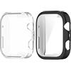 MGUEIAO [2 Pack Compatible with Huawei Watch Fit 4 PRO for TPU Transparent Case,Watch Overall Protective Cover[Anti-Scratch]-Black+Transparent