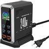 LIDOUYA 240W Caricatore USB Multiplo - 6 Porte (4 USB-C + 2 USB-A) con Ricarica Rapida, Stazione di Ricarica Compatta per Multi Dispositivi, Compatibile con MacBook, iPad, iPhone, Galaxy S22/S20, DELL, HP