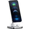 SATECHI Caricatore Wireless 2 in 1 Stazione di Ricarica Magnetica Pieghevole e Compatta per Serie iPhone 17 16 15 a 12 e AirPods con Custodia di Ricarica Wireless