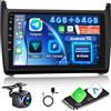 ETLFUCyber 4G+64G 8 Core Qualcomm Autoradio per Volkswagen VW Polo 2008-2020 con Wireless Carplay Android Auto, Android 15 Radio Touchscreen da 9 pollici con WiFi, GPS, Bluetooth 5.1, FM/RDS, DSP