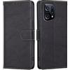 RankOne Cover per OPPO Find X5 (6.55 Inches), Custodia Flip Pelle Portafoglio, Magnetica Libro Bumper Cover Case - Nero