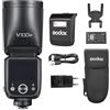 Godox V100C Flash per fotocamera wireless TTL Speedlite 100 Ws Schermo di controllo touch Luce di modellazione LED integrata con sub-flash rimovibile per Canon