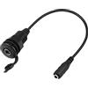 QIANRENON Cavo TRS 3,5mm Stereo Impermeabile, Femmina a Femmina Incasso Montaggio, Adattatore per Cuffie, Estensione Audio Porte Auto RV e Mobili, 30cm/11.8in