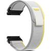 Niboow QuickFit 26mm Cinturino Nylon per Garmin Fenix 8 51mm/Fenix 7X Pro Solar/Fenix 7X/Fenix 6X/Fenix 6X Pro/Fenix 5X Puls, Cinturino in Nylon per Garmin Enduro 3/Epix 2 Pro 51mm - Latte Bianco