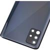 Double Sure Custodia posteriore in plastica nera di ricambio per Samsung Galaxy A51 SM-A515F con telaio posteriore e vetro adesivo pretagliato e kit di strumenti