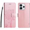 PEIYE Custodia per Xiaomi Redmi Note 14 5G - Custodia flip in pelle PU, morbido silicone flessibile, portafoglio e scomparti per carte di credito, chiusura magnetica - Protezione Folio - Oro rosa