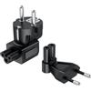 BolAAzuL 2 pezzi cavo di alimentazione portatile Euro spina adattatore angolare IEC C7 su Europa CEE7/16 spina adattatore + adattatore 90 gradi IEC C5 su Europa CEE7/7, compatibile con fotocamera MSOT e