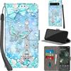 Haninsuze Cover per Google Pixel 6A Custodia Cover Pelle Libro Portafoglio con Porta Carte Magnetica Protezione Antiurto Cuoio Flip Case Custodia Cover per Google Pixel 6A, Torre