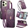 Fertuo Cover per Xiaomi Redmi Note 14 5G / POCO M7 Pro, Fiori Custodia a Libro Portafoglio Antiurto in Pelle PU Flip Case Interna Silicone con Porta Carte, Chiusura Magnetica e Cinturino, Viola