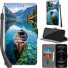 Haninsuze Cover per iPhone 13 Pro Max Custodia Cover Pelle Libro Portafoglio con Porta Carte Magnetica Protezione Antiurto Cuoio Flip Case Custodia Cover per iPhone 13 Pro Max, barca