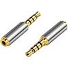 Wenxiaw 2 adattatori jack jack da 3,5 mm maschio a femmina da 2,5 mm, alloggiamento in metallo, per cuffie, microfono