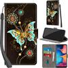 Haninsuze Cover per Samsung Galaxy A20e Custodia Cover Pelle Libro Portafoglio con Porta Carte Magnetica Protezione Antiurto Cuoio Flip Case Custodia Cover per Samsung A20e, farfalla verde