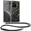 kwmobile Custodia Compatibile con Xiaomi Redmi Note 14 5G (Non 4G) Cover - Back Case in Silicone TPU - Protezione Smartphone con Cordino - multicolore/trasparente