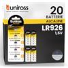 Uniross Pila Batteria AG7 / LR926 / LR927 / G7 / LR57 / 195/395 1,5V Pile Alcaline a Bottone - 20 Batterie