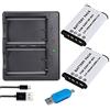 CITYORK NP-BX1 la Sostituzione Della Batteria (2-pack) e Caricabatterie LCD Doppio per NP-BX1 / M8, Cyber-Shot DSC-HX80, HX90V, HX95, HX99, HX350, RX1, RX1R II, RX100 (II/III/IV/V/VA)