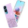Yarxiawin Custodia per Honor 90 Lite 5g Silicone Rosa, Effetto Glitter per Honor 90 Lite Cover Trasparente Brillante Morbida Sottile Case Regalo per Donne (Viola)