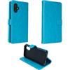 caseroxx Custodia libro per SPC Zeus 2 Pro, in finta pelle azzurro chiaro, con chiusura magnetica e supporto interno