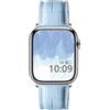 MUENShop Cinturino in Coccodrillo Compatibile con Apple Watch Cinturino di Ricambio in Vera Pelle di Alligatore 38mm/40mm Cinturino Business per iWatch Serie 5,4,3,2,1 (42mm/44mm, Cielo blu)