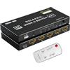 BolAAzuL Switch HDMI 4 in 1 Out 4K 60Hz, Port Expander Hub Selettore Commutatore Video Con Telecomando, Supporto 3D, HDCP2.2, HDR per PS5/PS4Pro/PS4, Xbox Series X/S