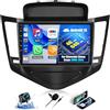 OiLiehu 4+64G Android 13 Carplay Android Auto Autoradio 2 Din per Chevrolet Chevy Cruze 2009-2015 Autoradio con Schermo 9 pollici con Mirror Link Bluetooth FM RDS GPS WiFi SWC EQ+Telecamera Posteriore