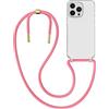MyGadget Cover per iPhone 13 Pro - Custodia con Corda - Case con Cordino Trasparente Antiurto con Laccio | Tracolla - Practical Stylish - Rosa