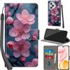PHINIENLAND Cover per Honor 400 Pro Case PU Pelle Custodia [Kickstand] [Chiusura magnetica] [Slot per Schede], Portafoglio Flip Custodia per Honor 400 Pro,Fiori