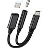 HOYULLI USB C A AUX Cavo Cuffie Adattatore(2in1)3.5mm Audio Auricolari Microfono Adapter Tipo C Ricarica SDoppiatore Per Apple IPhone Splitter Type-c Caricabatteria Dongle iPad Caricatore Convertitore tp-3.5