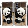 KENHONER Cover Compatibile con Samsung Galaxy S25 Edge 5G, Premium Pelle PU Portafoglio Flip Libro Custodia per Samsung Galaxy S25 Edge [Protezione Completa] - Panda