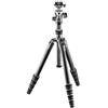 Gitzo GK1555T-82TQD Traveler Treppiede con Testa a Sfera Centrale, Compatto, Ripiegabile e Leggero, Colonna Corta per Inquadrature Raso Terra Inclusa, Serie 1, 5 Sezioni, Fibra di Carbonio