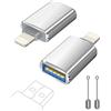 layajia Adattatore da Lightning a USB, Cavo da Lightning Maschio a USB Femmina per i-Phone 14 13 12 11 Pro Max, Adattatore OTG per i-Phone che Supporta Unità Disk, Mouse, Tastiera, Hub, Fotocamera