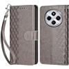 KENHONER Custodia per Xiaomi Redmi 14C/ Poco C75 Cover, Grigio | Portafoglio in Pelle PU Retro, Antiurto Flip, Slot per Schede, Funzione Stand, Chiusura Magnetica