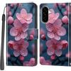 Haninsuze Cover per Samsung Galaxy A56 5G, Portafoglio PU Pelle, Fiore di pesco | Interno TPU Antiurto, Anti-Graffio, Fessura per Schede, Supporto Stand, Design Libro, Flip