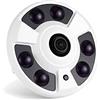 REVODATA 5MP HD Fisheye POE IP Camera,Telecamera sicurezza Indoor CCTV Obiettivo 1,7mm 180° 6 Array LED IR Visione notturna P2P H.265 Rilevamento del movimento Telecamera (IF02-P-HS Bianco)