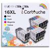 icartouche Cartuccia d'inchiostro compatibile per Epson 16XL T1636 per Epson Workforce WF2010W WF2510WF WF2520NF WF2530WF WF2540WF WF2630WF WF2650DWF WF2660DWF WF2750DWF WF2760DWF (4BK 2C 2M 2Y)