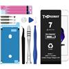 TOPGOBAT Ricambio per iPhone 7, batteria 3800 mAh ad alta capacità per il modello (A1660 A1778 A1779 A1780 A1853 A1866) con kit di ricambio