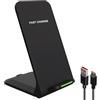 Vakler 15W Caricabatterie Wireless Veloce, Caricatore a Induzione Pieghevole Stazione Wireless Charger Stand per iPhone 16/15/14/13/12/11/XR/X/8 Pro ProMax e Dispositivi Certificati