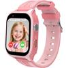 Aoekne Smartwatch Bambini GPS 4G con WiFi Videochiamata SOS Camera Impermeabile Messaggio Sveglia Cronometro Modalità Classe Notifica Batteria da 800 mAh Regalo per Ragazzi e Ragazze (Rosa)