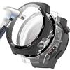 Acadeny Custodia rigida compatibile con Huawei watch GT5 pro 46mm con pellicola protettiva,9H Durezza Hart PC Case sottile in vetro temperato per Smart, Nero+Trasparente
