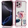 Knrlqim Custodia per Apple iPhone 16 Pro Max 6,9, Aesthetic Fiori Rose Sfumato Motivo Cover, Trasparente Rosa Galvanizzazione TPU Morbido Antiurto Resistente Protettiva Case con Protezione Fotocamera
