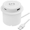 XMSJSIY Embedded Desktop Wireless Caricatore 10 W 3 in 1 USB A/Tipo C Pop-UP Wireless Multifunzionale Stazione di Ricarica Rapida per Comodino Scrivania Mobili (Bianco) - 1 PC