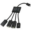 Cablecc Cavo adattatore Micro USB Host OTG a 3 porte con alimentazione per cellulari e tablet Galaxy S5 i9600 Note 3 N9000