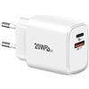cshare 20W Caricatore USB C da Muro,Cshare PD QC 4.0 Power Delivery 3.0 Adattatore di Ricarica Compatibile con iPhone 13 Pro/12/12 Pro/12 Mini/11 Pro/XS Max/XR/X,iPad Pro/Air,Galaxy S20/S10,Google Pixel 6