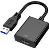 OcioDual Cavo Adattatore da USB 3.0 a HDTV M/F Video Full HD Color Nero per PC Computer Laptop Monitor TV Proiettore Cable Convertitore Immagine Risoluzione 1920 x 1080 60Hz 1080p