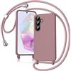 Keteen Cover per Samsung Galaxy A35 5G con Collana Custodia con Cordino TPU Corda Silicone Case Bumper Regolabile Staccabile Shock Absorption Antiscivolo Protettiva Custodia Galaxy A35 5G, Rosa